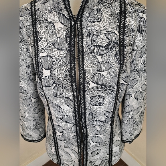 Andrew Gn Suit Jacket Black/White Size 40(M) - Picture 3 of 16